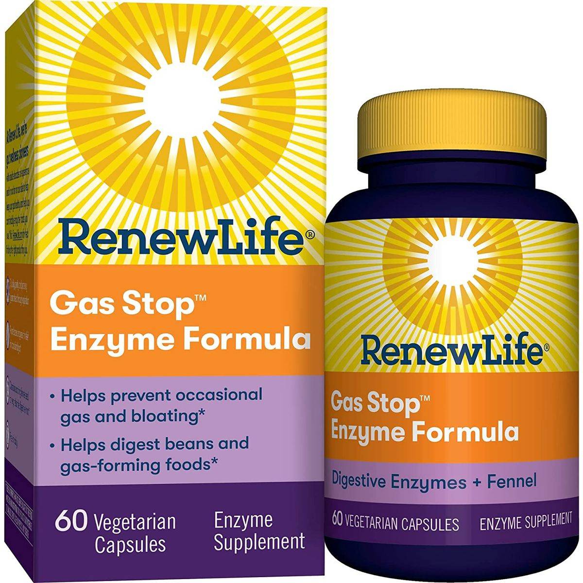 Renew Life Gas Stop Enzyme Formula 60 Vegetarian Capsules - Image 4