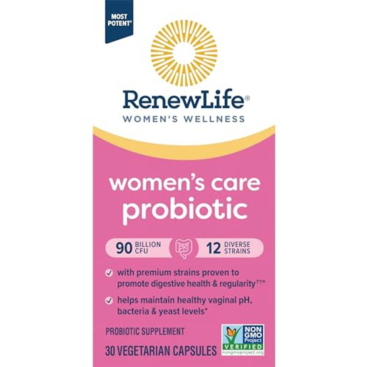 Renew Life Ultimate Flora Womens Care Probiotic 30 Vegetarian Capsules - Image 2