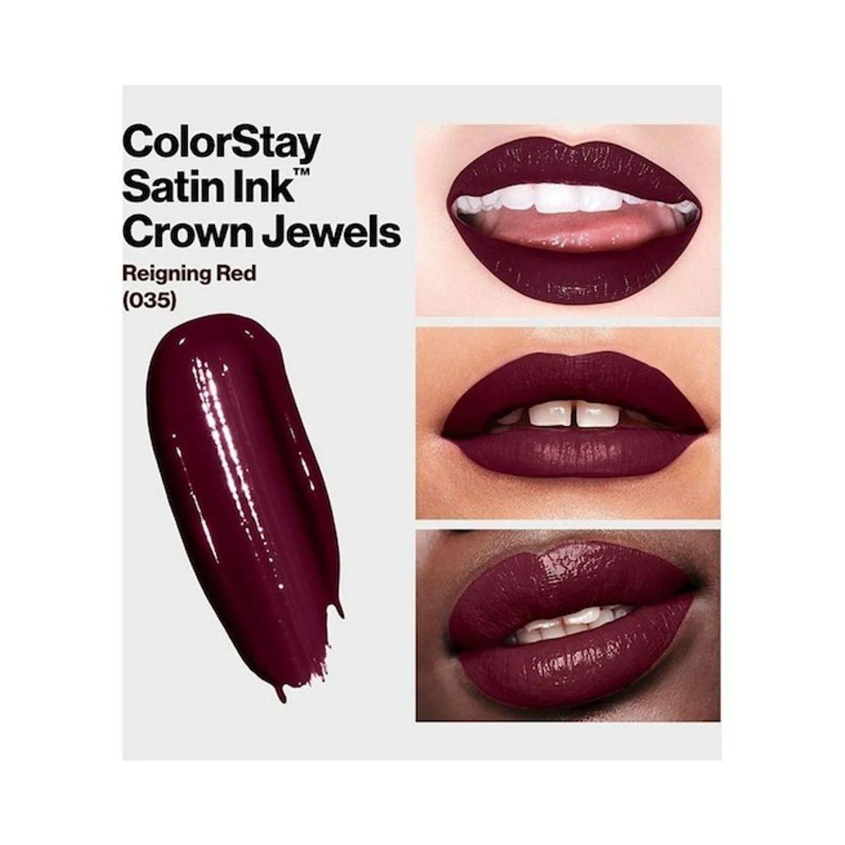Revlon ColorStay Liquid Lipstick Satin Ink Crown Jewels 35 Reigning Red - Image 2