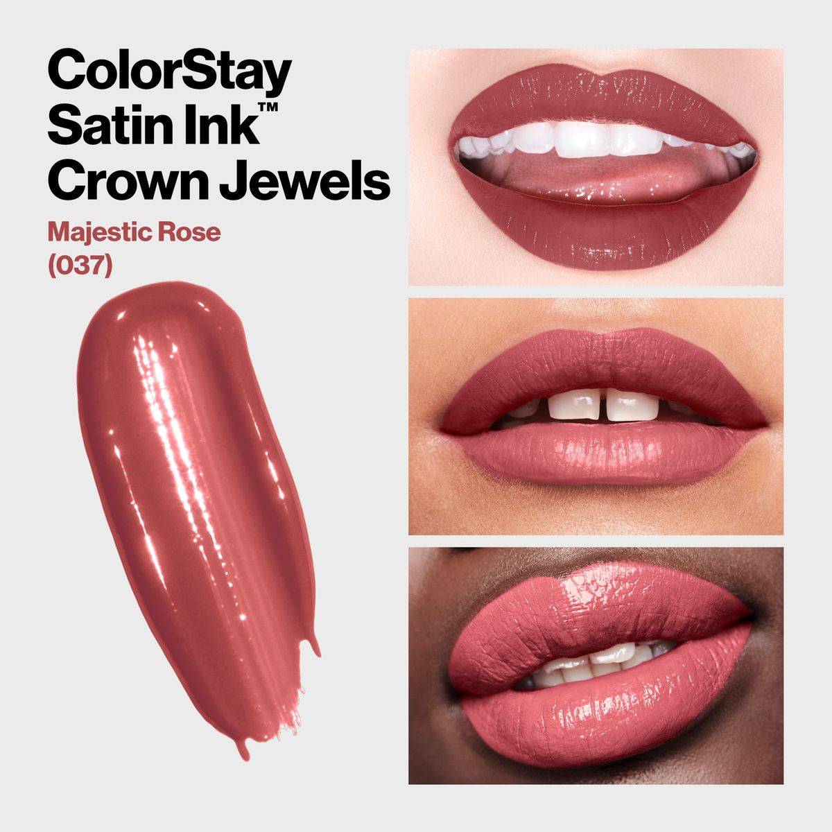 Revlon ColorStay Liquid Lipstick Satin Ink Crown Jewels 37 Majestic Rose - Image 3