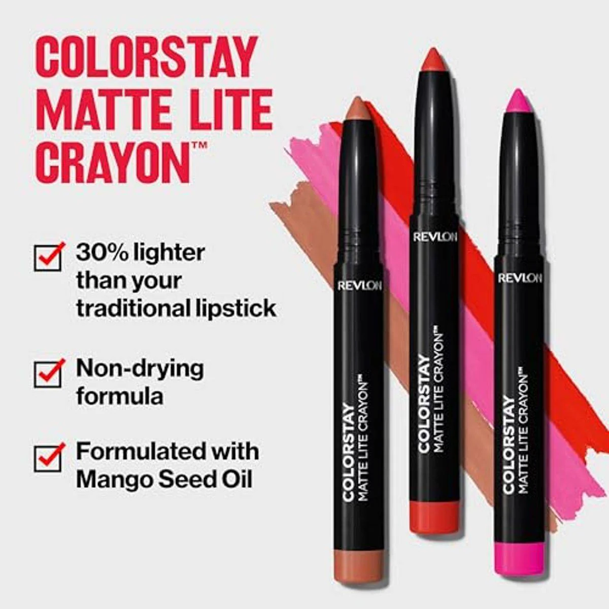 Revlon ColorStay Matte Lite Lip Crayon 001 Tread Lightly - Image 2