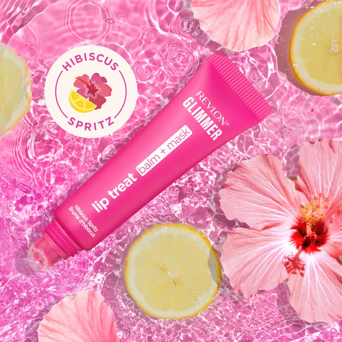 Revlon Glimmer Lip Treat Balm + Mask 005 Hibiscus Spritz 12ml - Image 4