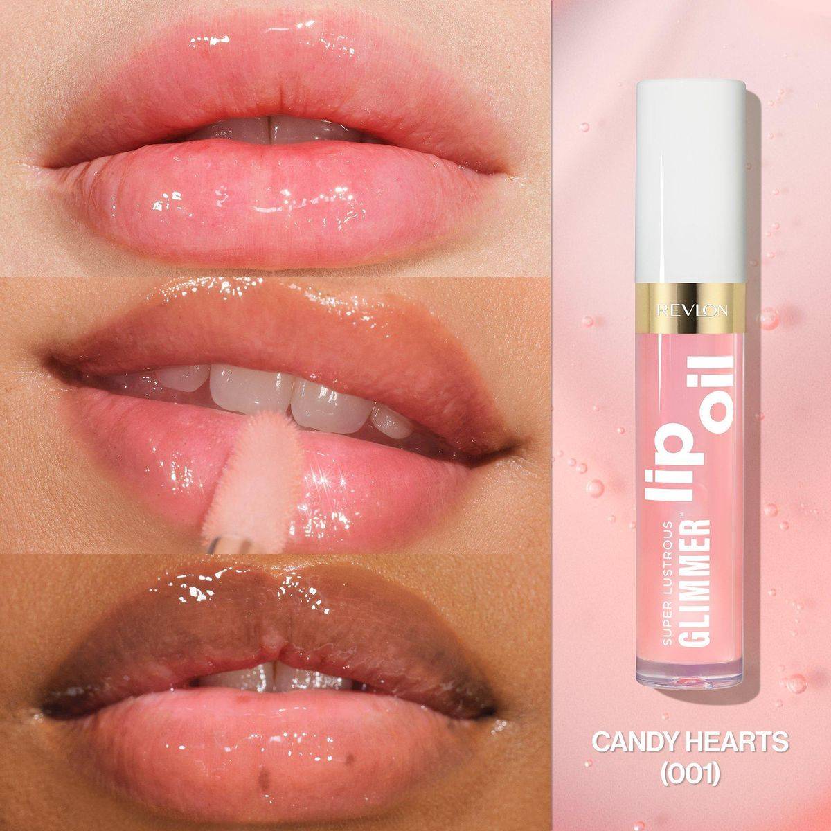 Revlon Super Lustrous Glimmer Lip Oil 001 Candy Hearts 3.8ml - Image 3