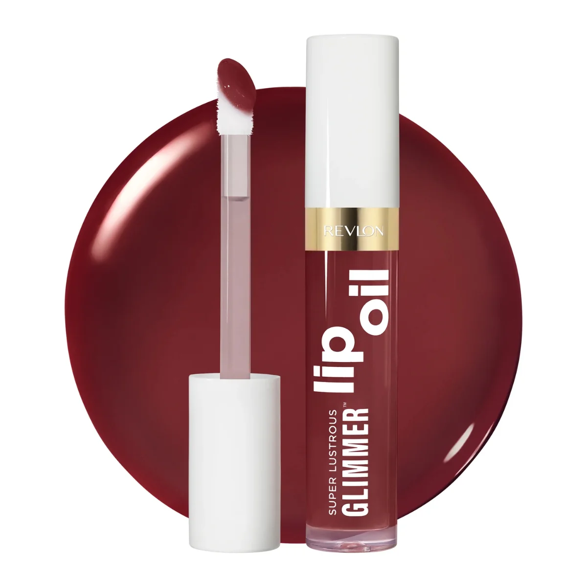 Revlon Super Lustrous Glimmer Lip Oil 010 Wined Down 3.8ml - Image 2