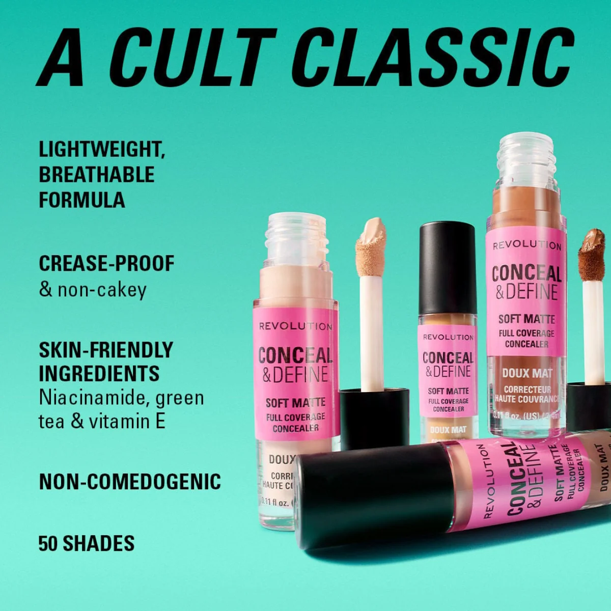 Revolution Makeup Conceal & Define Full Coverage Concealer C7NC 4g - Image 5