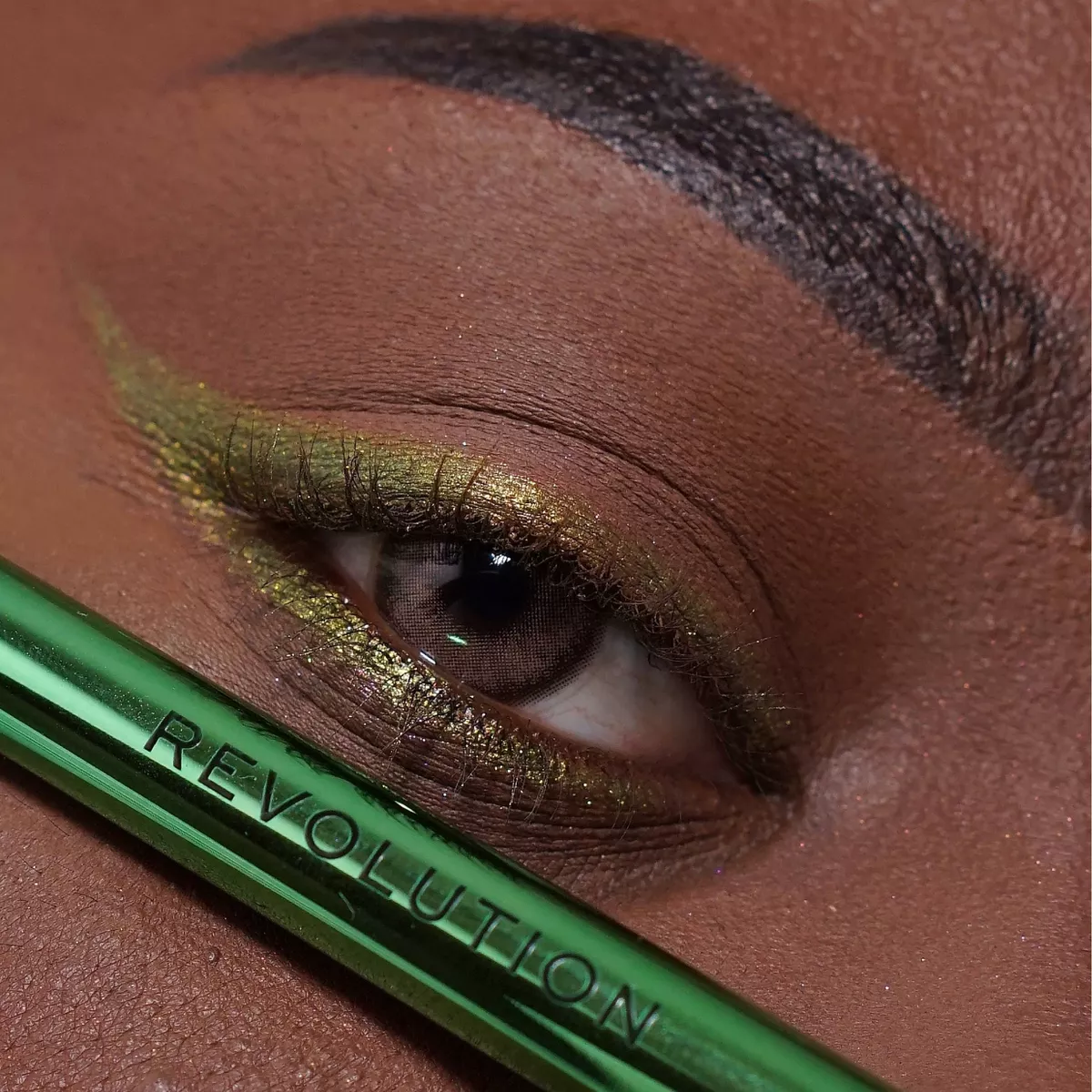 Revolution Makeup Duo Chrome Eyeliner Shifted Sparkle Green 0.2g - Image 2