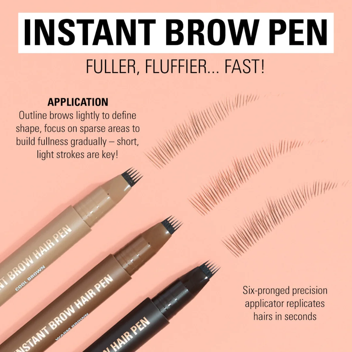 Revolution Makeup Instant Brow Hair Pen Dark Brown 1.8ml - Image 6