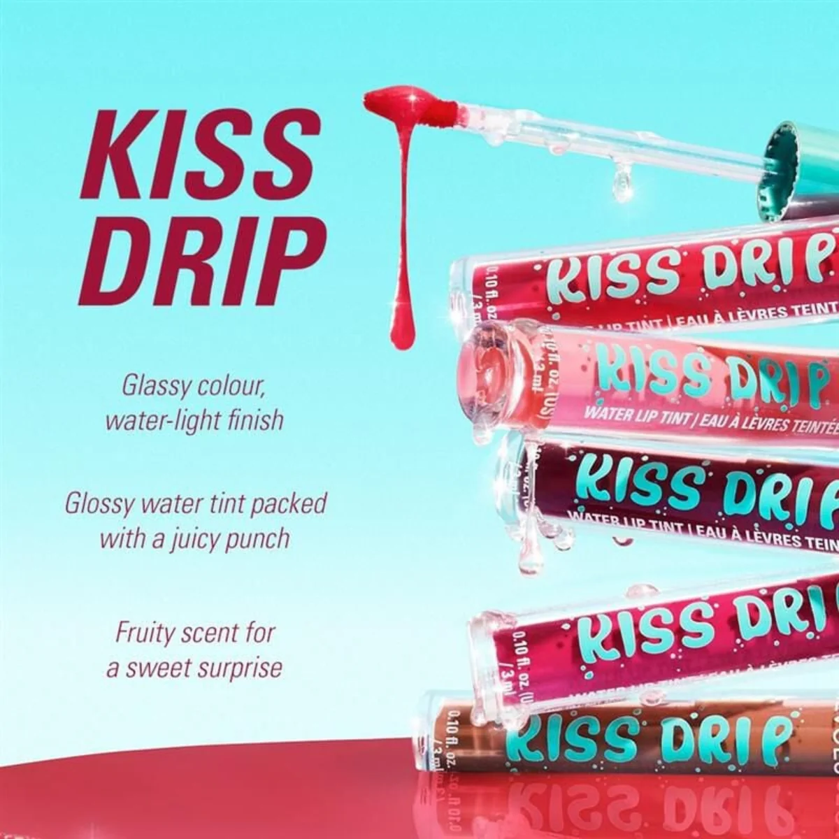 Revolution Makeup Kiss Drip Water Lip Tint Melon Mist 3ml - Image 4
