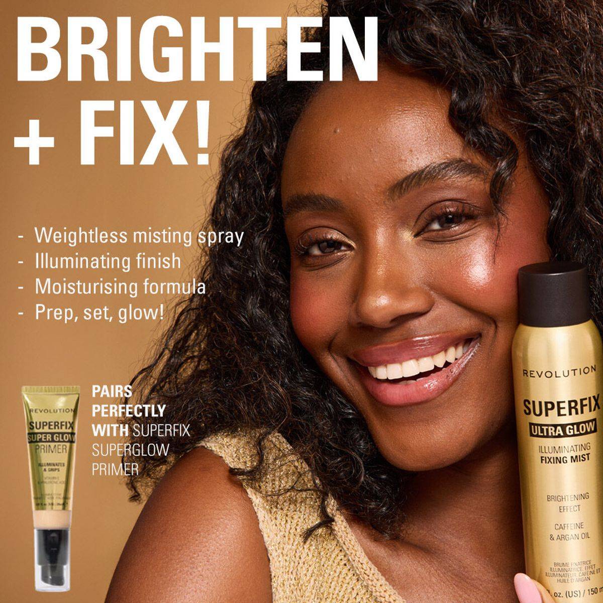 Revolution Makeup Superfix Fixing Mist Ultra Glow 150ml - Image 4