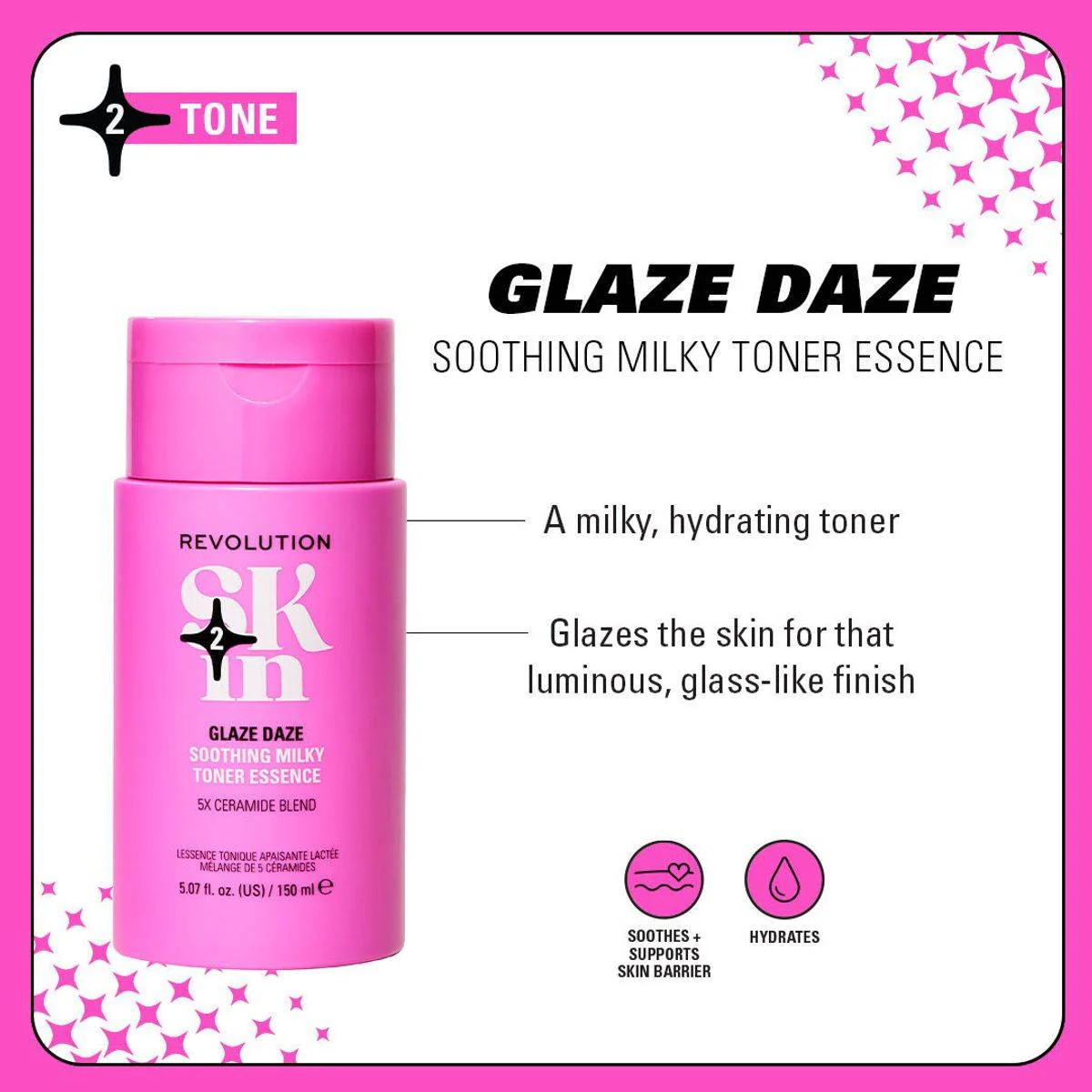 Revolution Skincare Glaze Daze Soothing Milky Toner Essence 150ml - Image 4