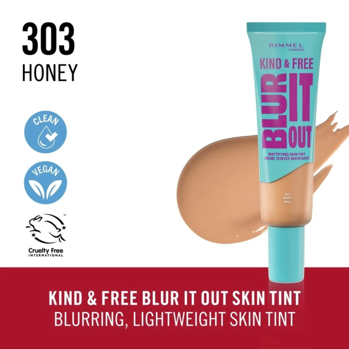 Rimmel Kind & Free Blur It Out 303 Honey 30ml - Image 4