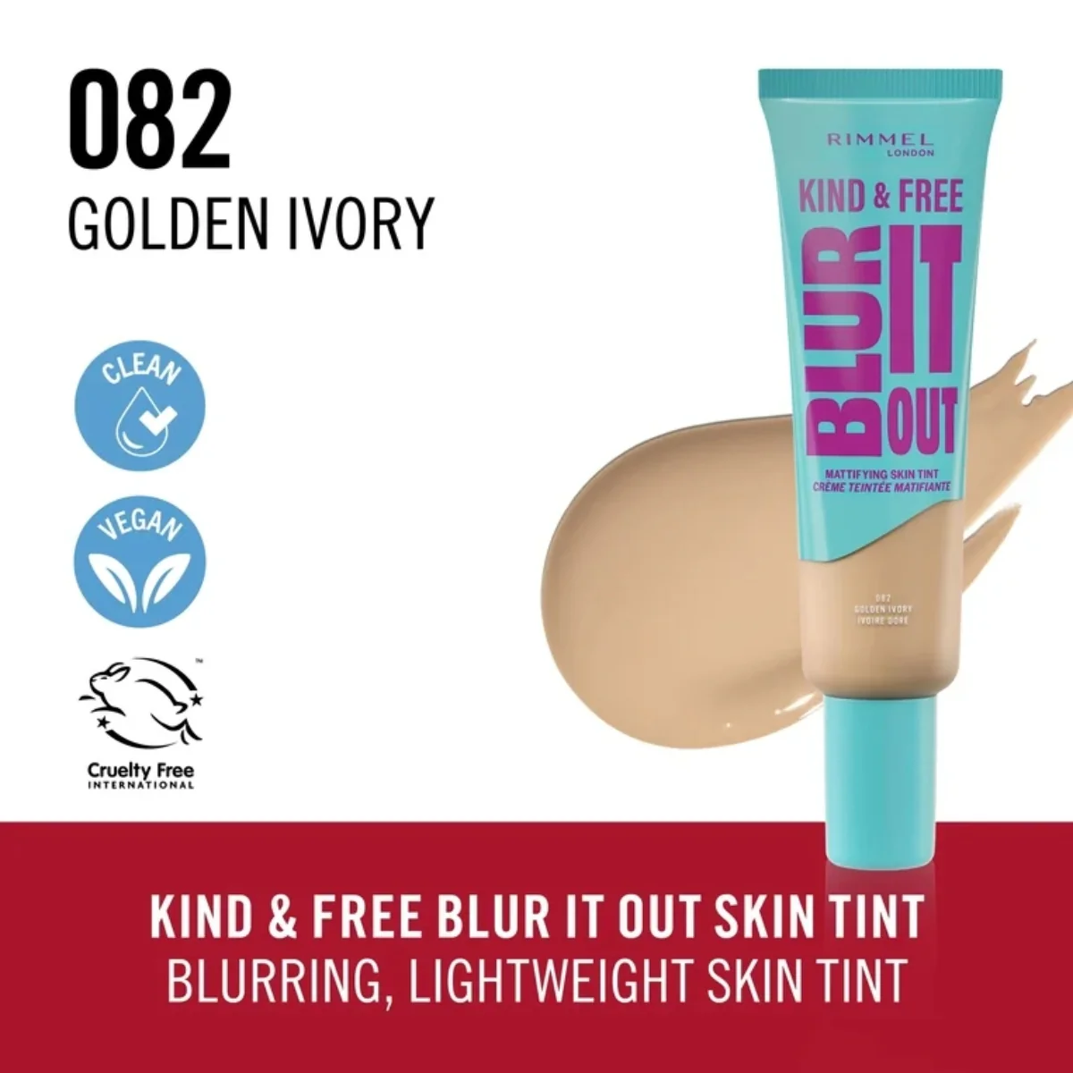 Rimmel Kind & Free Blur It Out 82 Golden Ivory 30ml - Image 4
