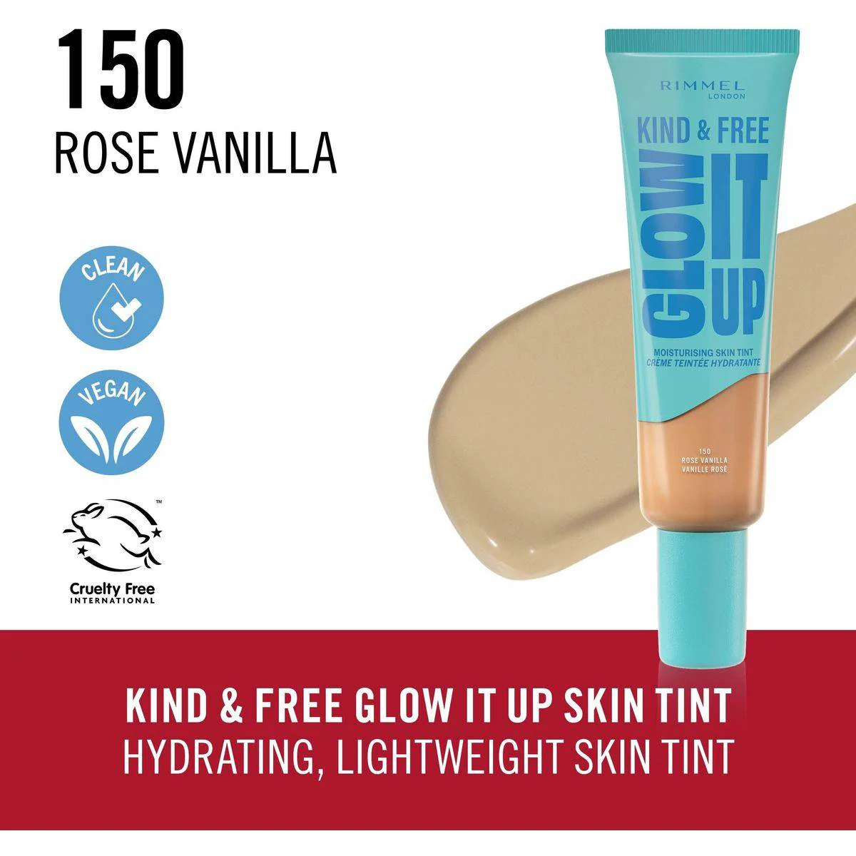Rimmel Kind & Free Glow It Up 150 Rose Vanilla 30ml - Image 2