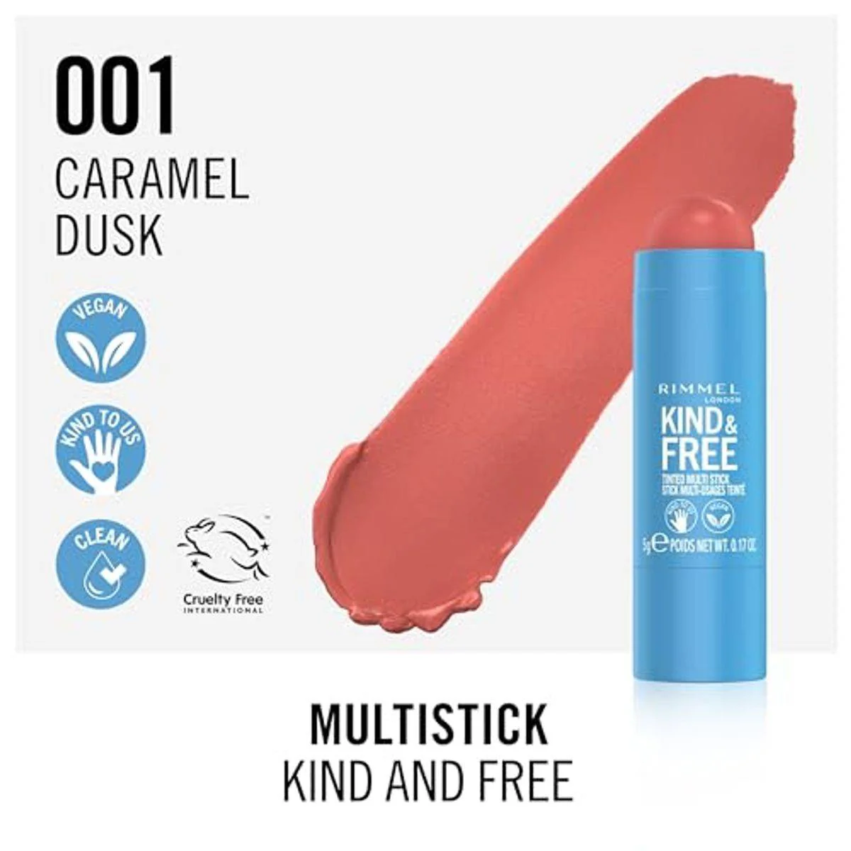 Rimmel Kind & Free Multi Stick 001 Caramel Dusk 5g - Image 6