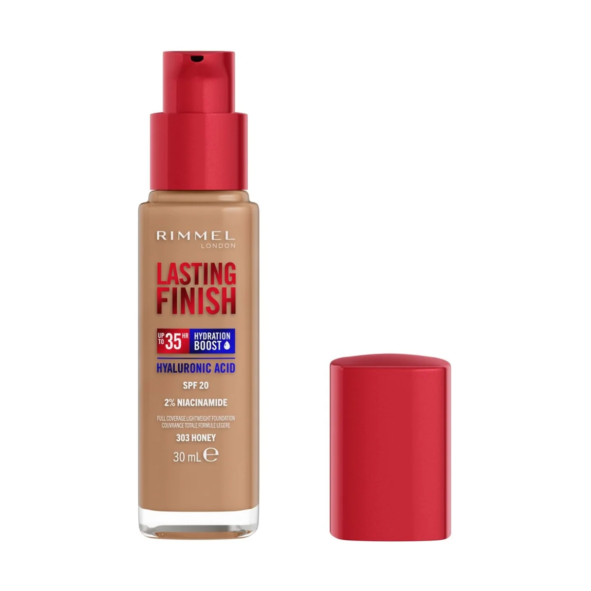 Rimmel Lasting Finish Full Coverage Lightweight Foundation 303 Honey 30ml - Image 2