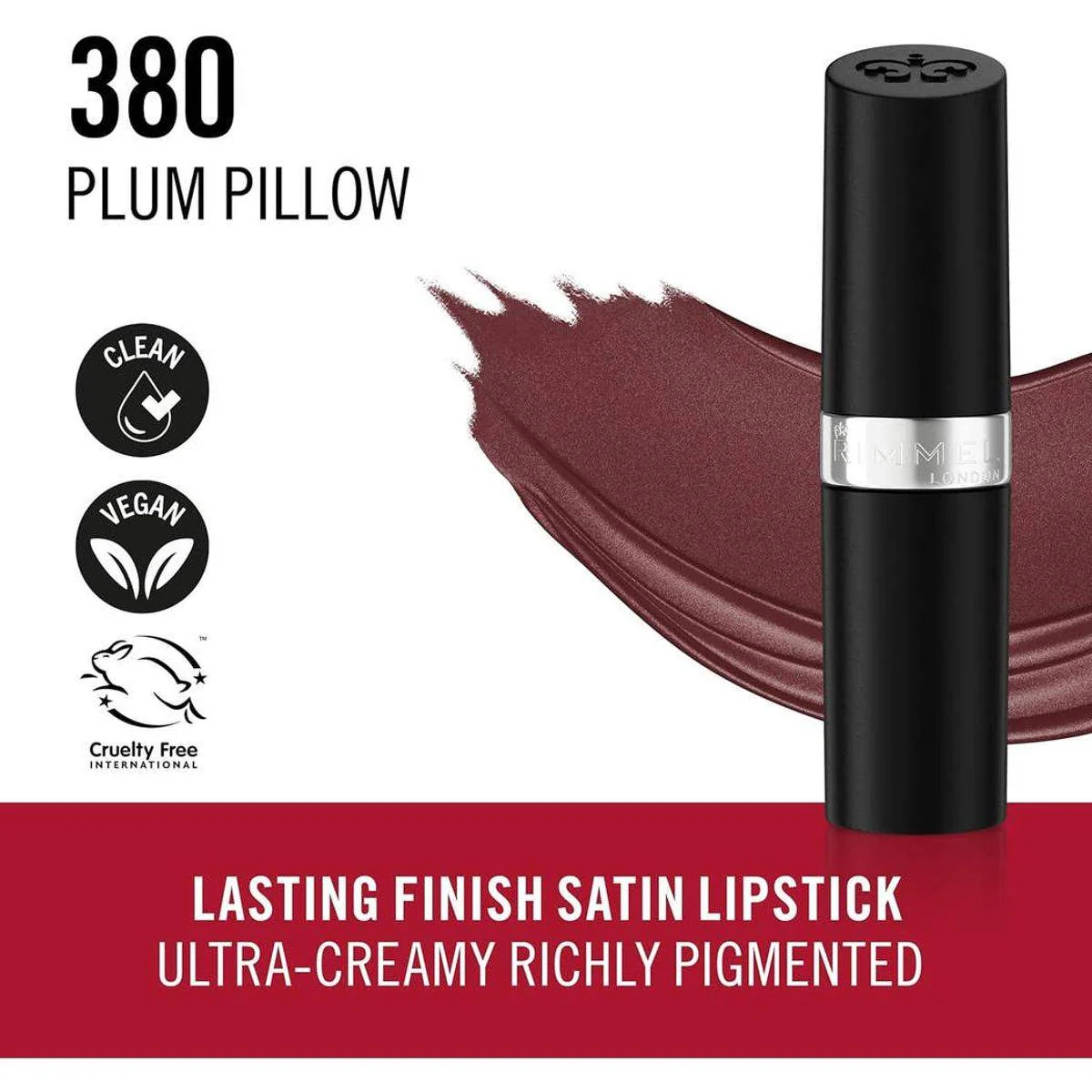 Rimmel Lasting Finish Lipstick 380 Plum Pillow - Image 2