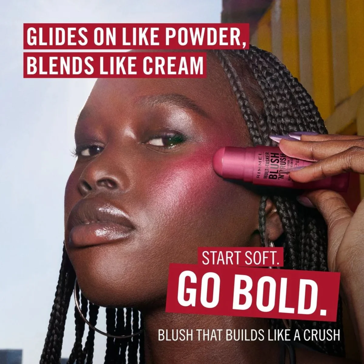 Rimmel Multi Tasker Blush 'N' Brush Blush Stick 100 Cotton Candy 8g - Image 6