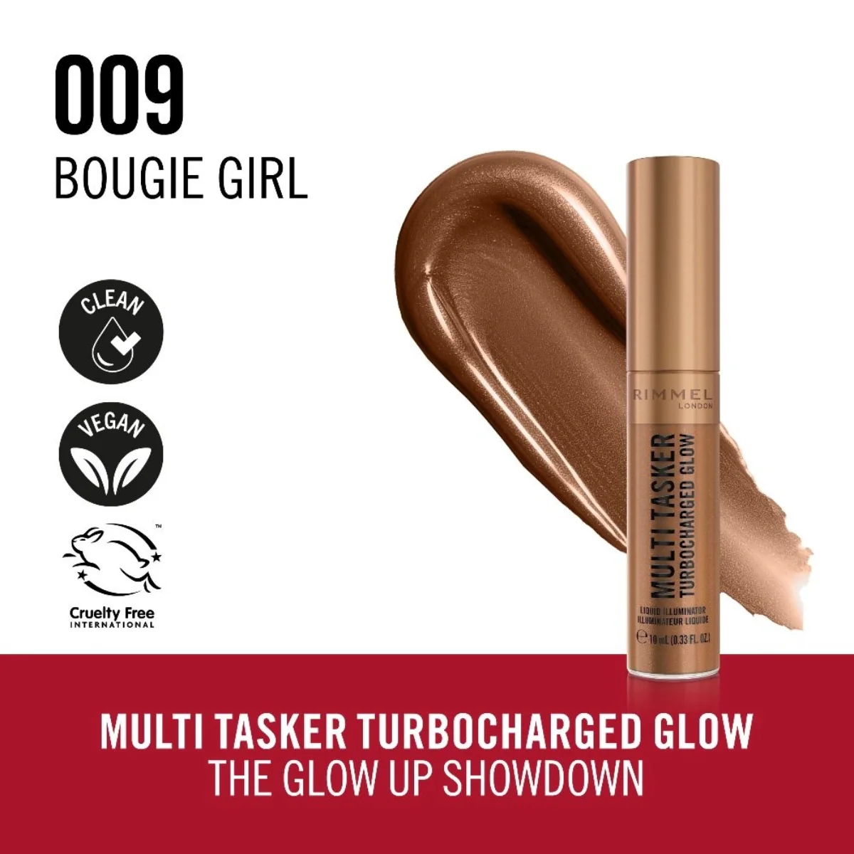 Rimmel Multi Tasker Turbocharged Glow Liquid Illuminator 009 Bougie Girl - Image 3