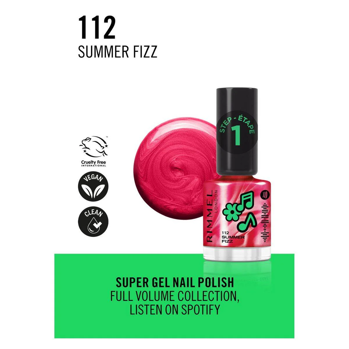 Rimmel Spotify Collection Super Gel Nail Polish Pink Chrome 12ml - Image 2