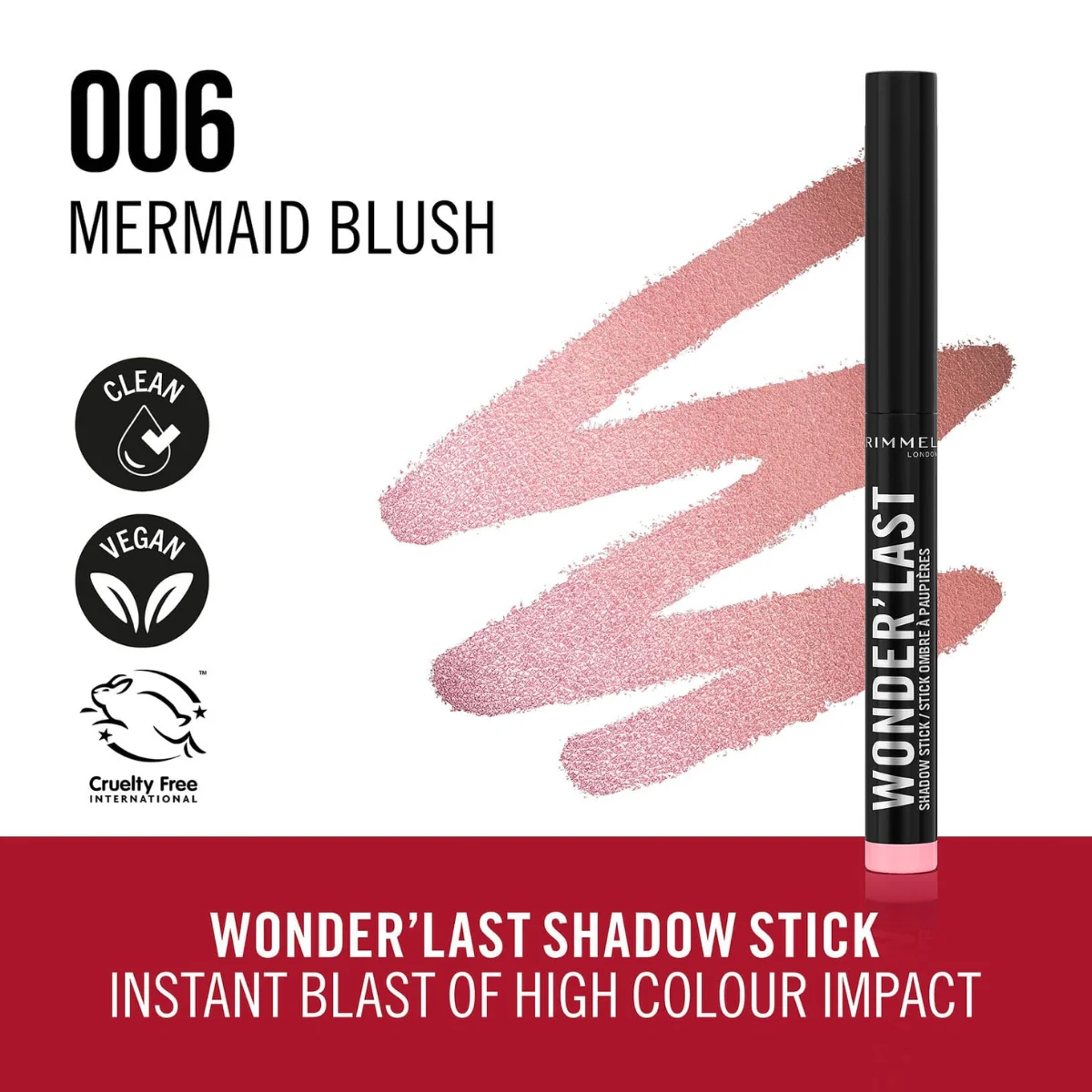 Rimmel Spotify Collection Wonder' Last Eyeshadow Stick 006 Mermaid Blush 1.6g - Image 4