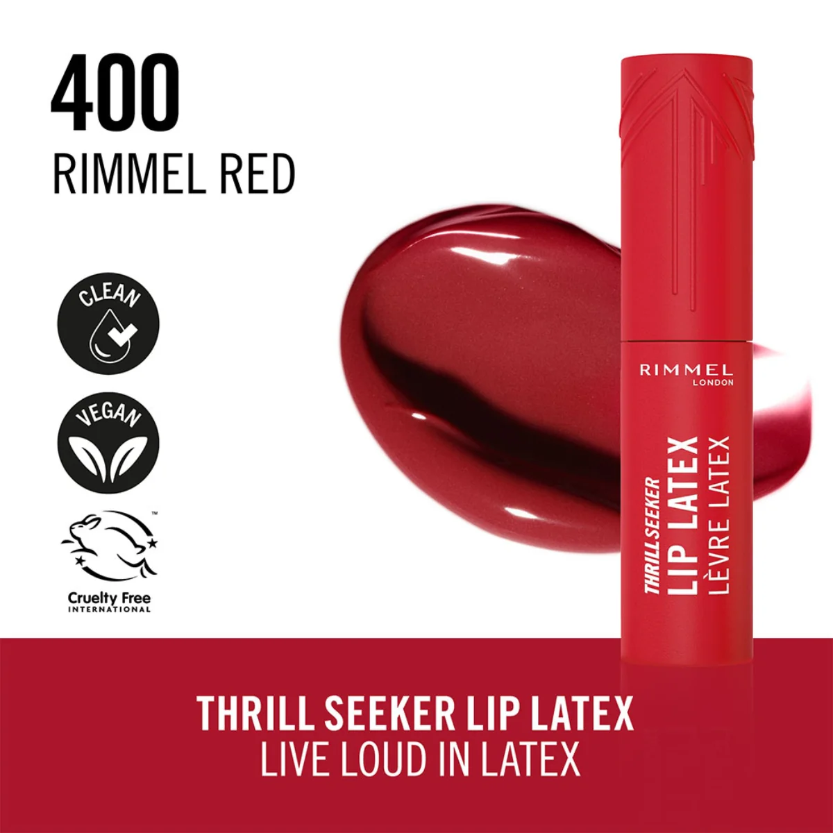 Rimmel Thrill Seeker Lip Latex 400 Rebel 6ml - Image 3