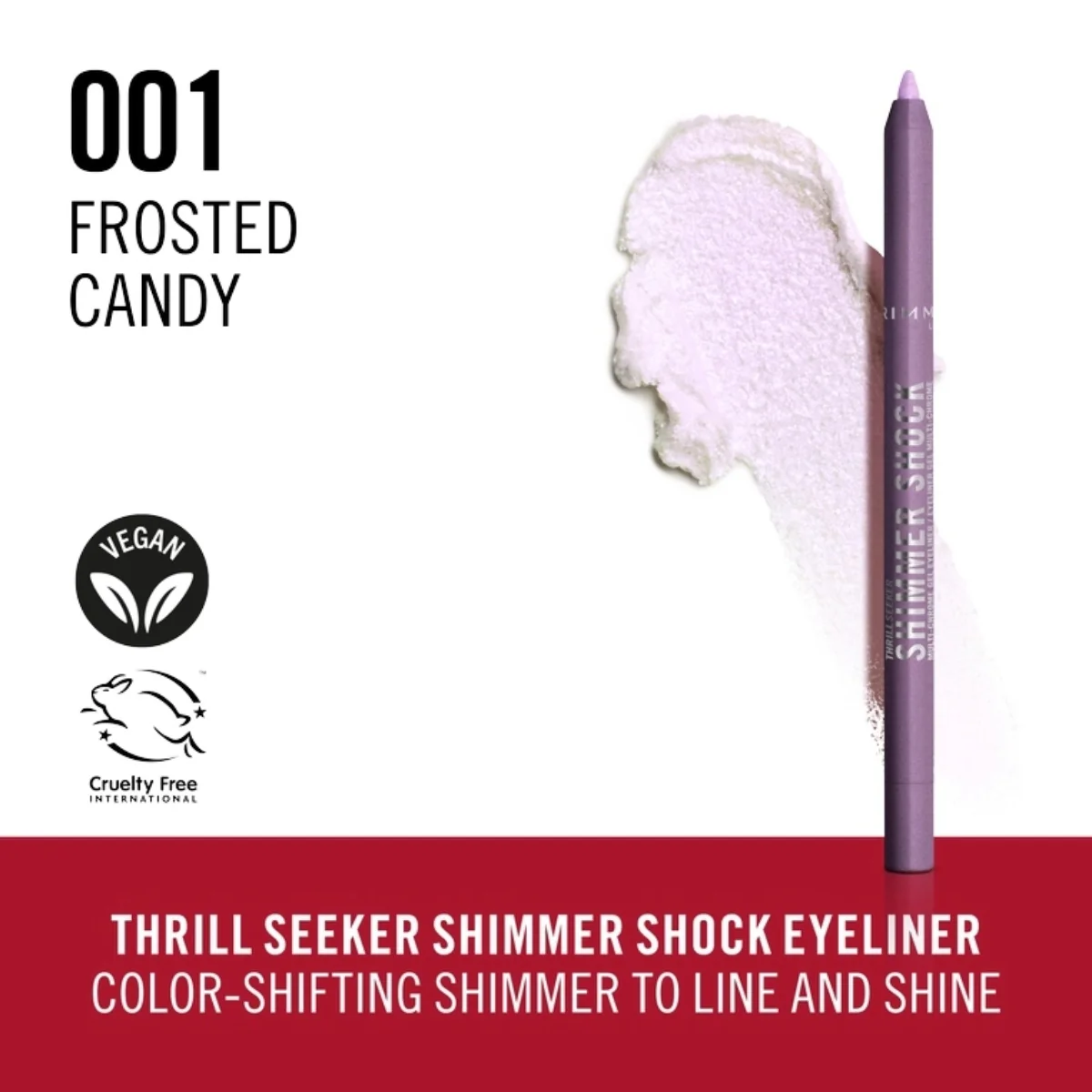 Rimmel Thrill Seeker Shimmer Shock Eyeliner 001 Frosted Candy 1.2g - Image 3