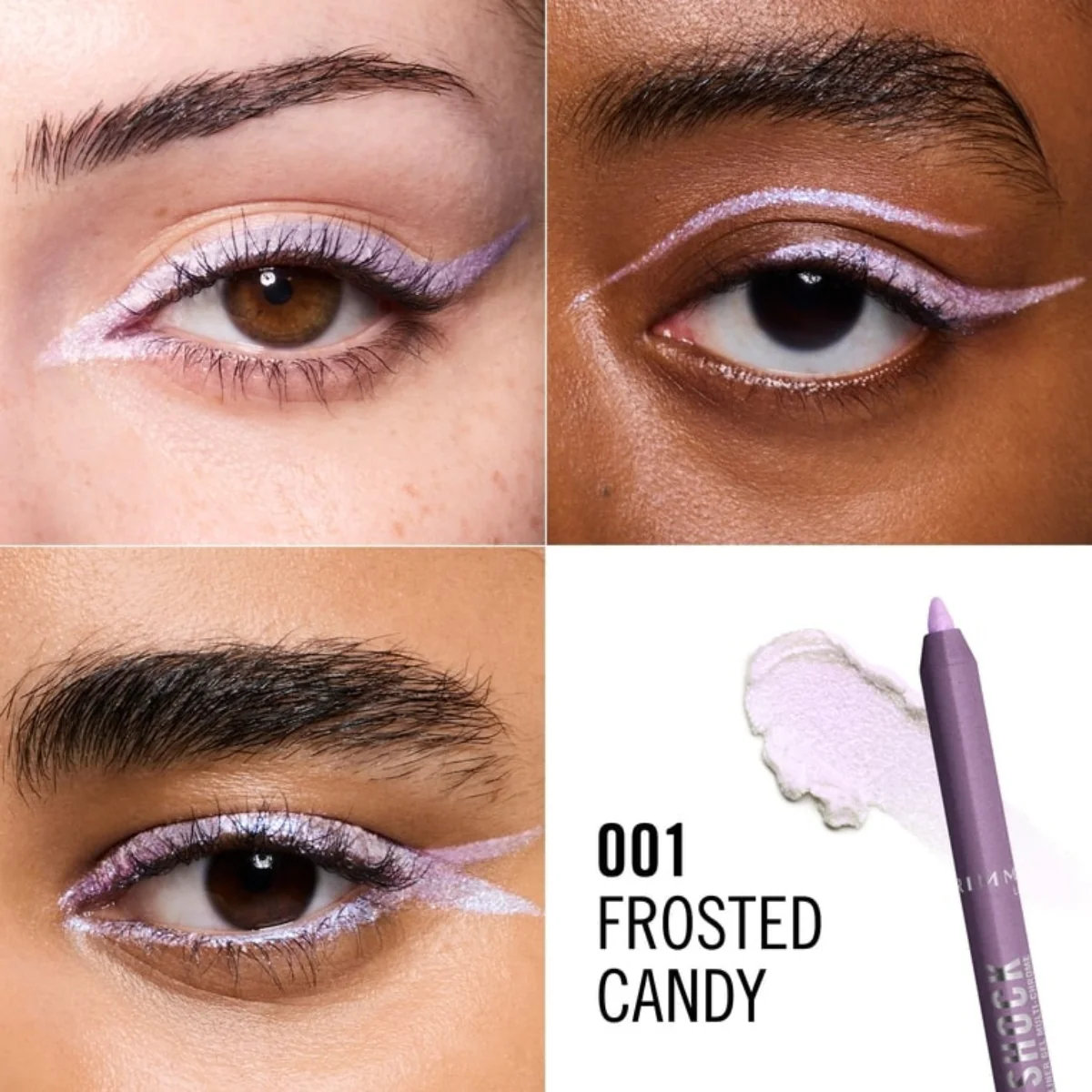 Rimmel Thrill Seeker Shimmer Shock Eyeliner 001 Frosted Candy 1.2g - Image 4