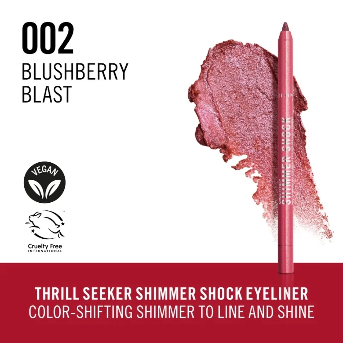 Rimmel Thrill Seeker Shimmer Shock Eyeliner 002 Blushberry Blast 1.2g - Image 3