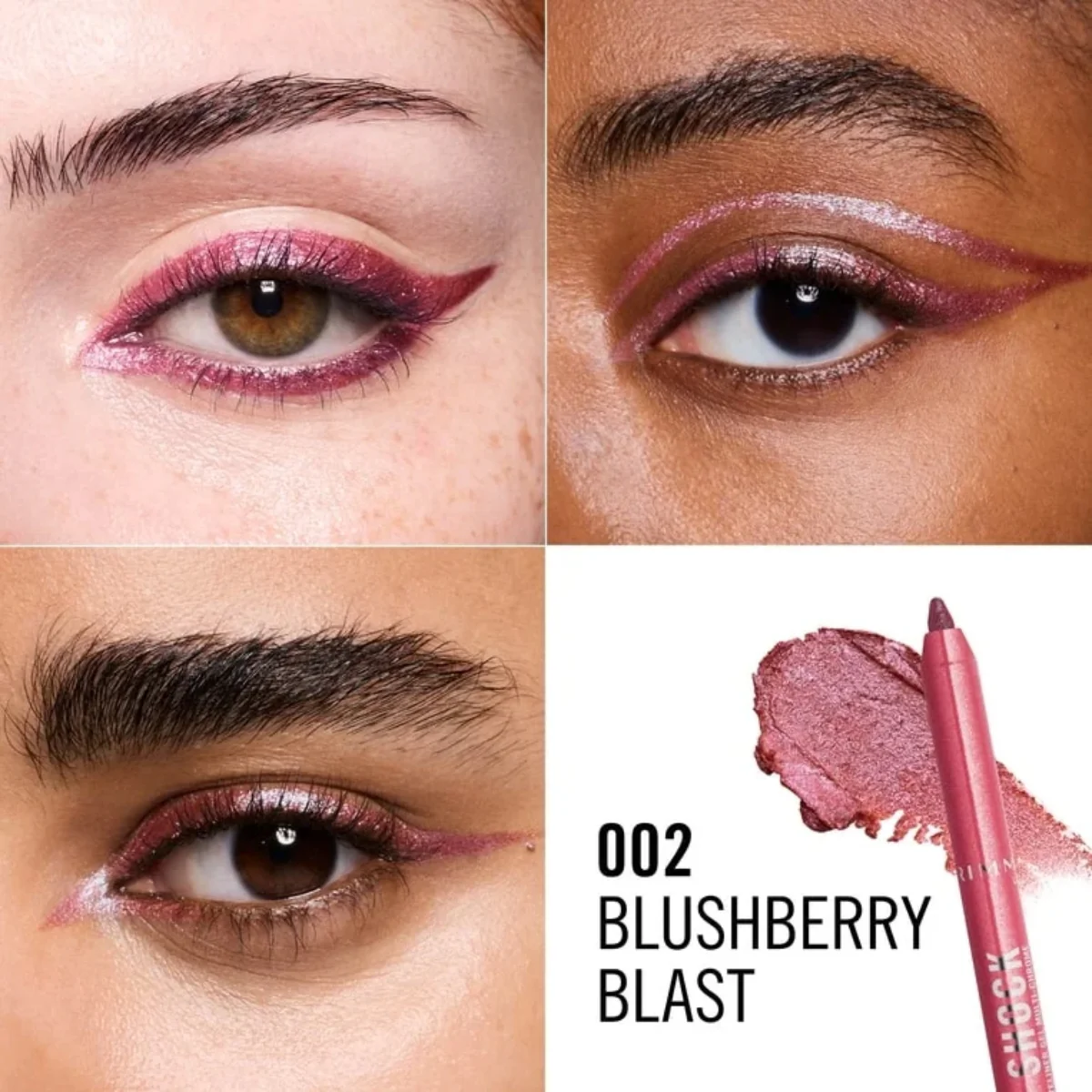 Rimmel Thrill Seeker Shimmer Shock Eyeliner 002 Blushberry Blast 1.2g - Image 4