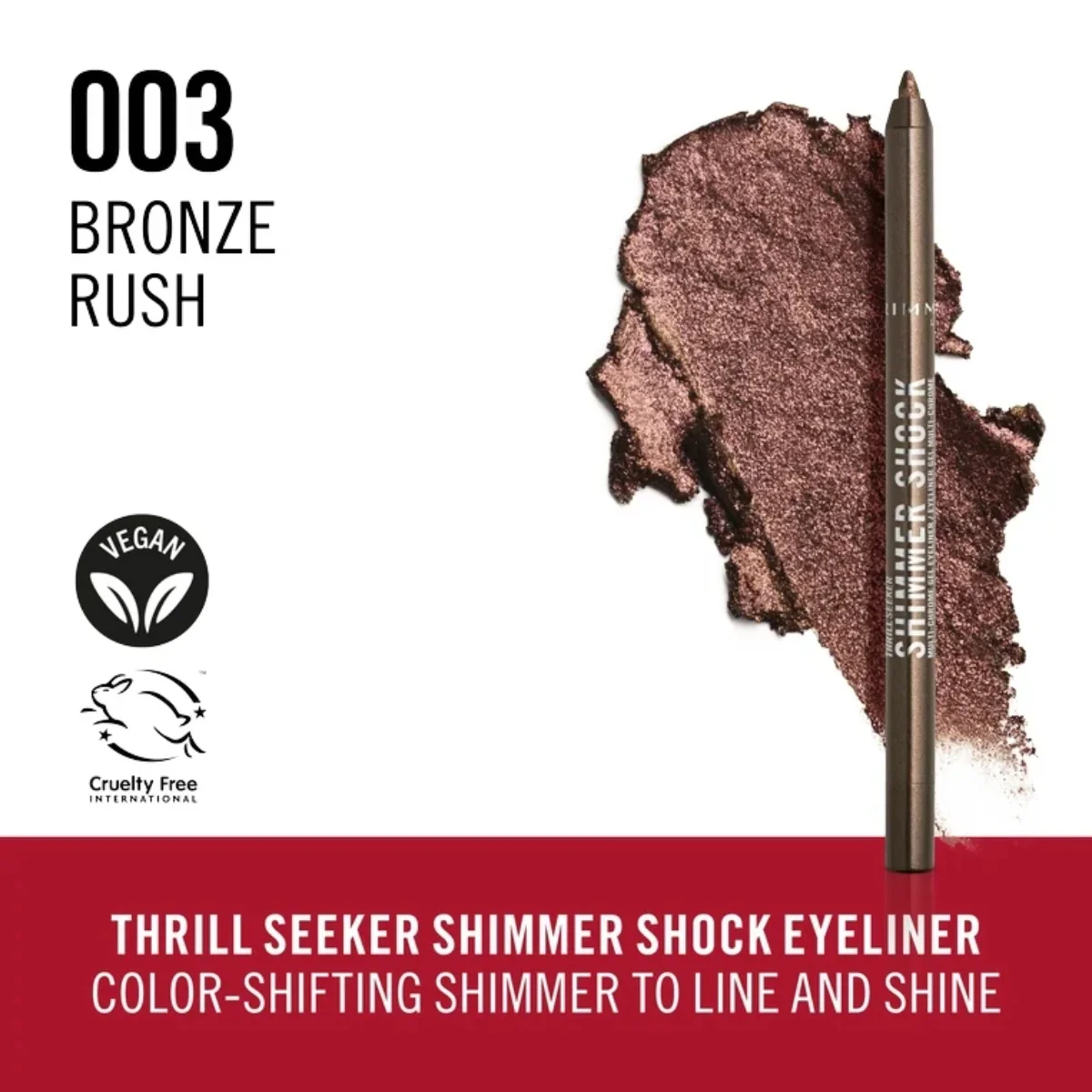 Rimmel Thrill Seeker Shimmer Shock Eyeliner 003 Bronze Rush 1.2g - Image 3