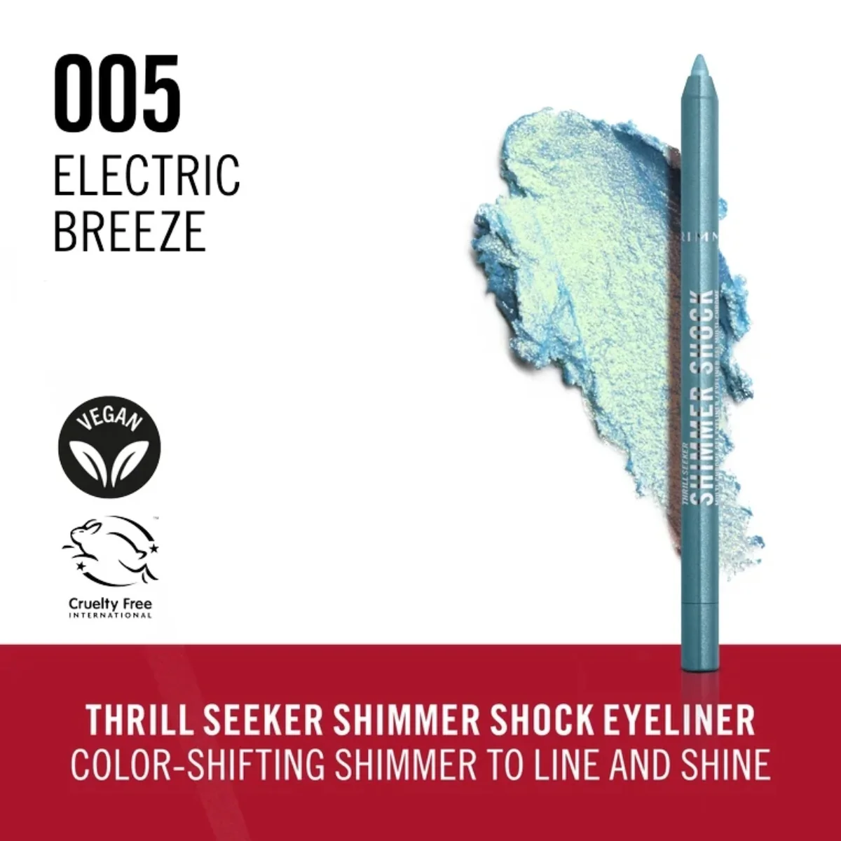 Rimmel Thrill Seeker Shimmer Shock Eyeliner 005 Electric Breeze 1.2g - Image 3