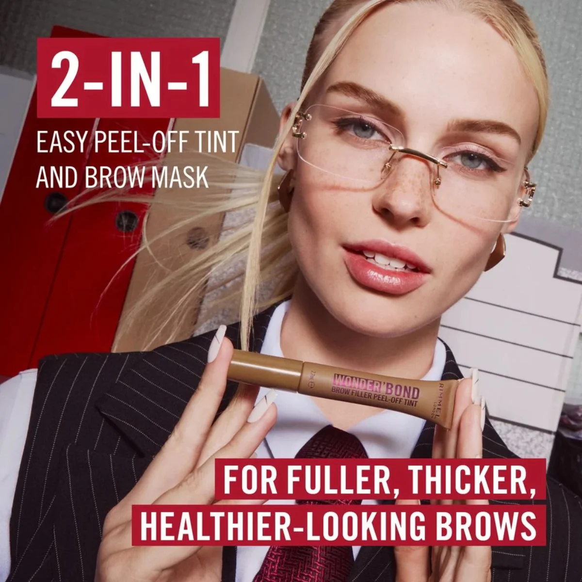 Rimmel Wonder Bond Brow Filler Peel Off Tint 003 Dark Brown 7.7ml - Image 7