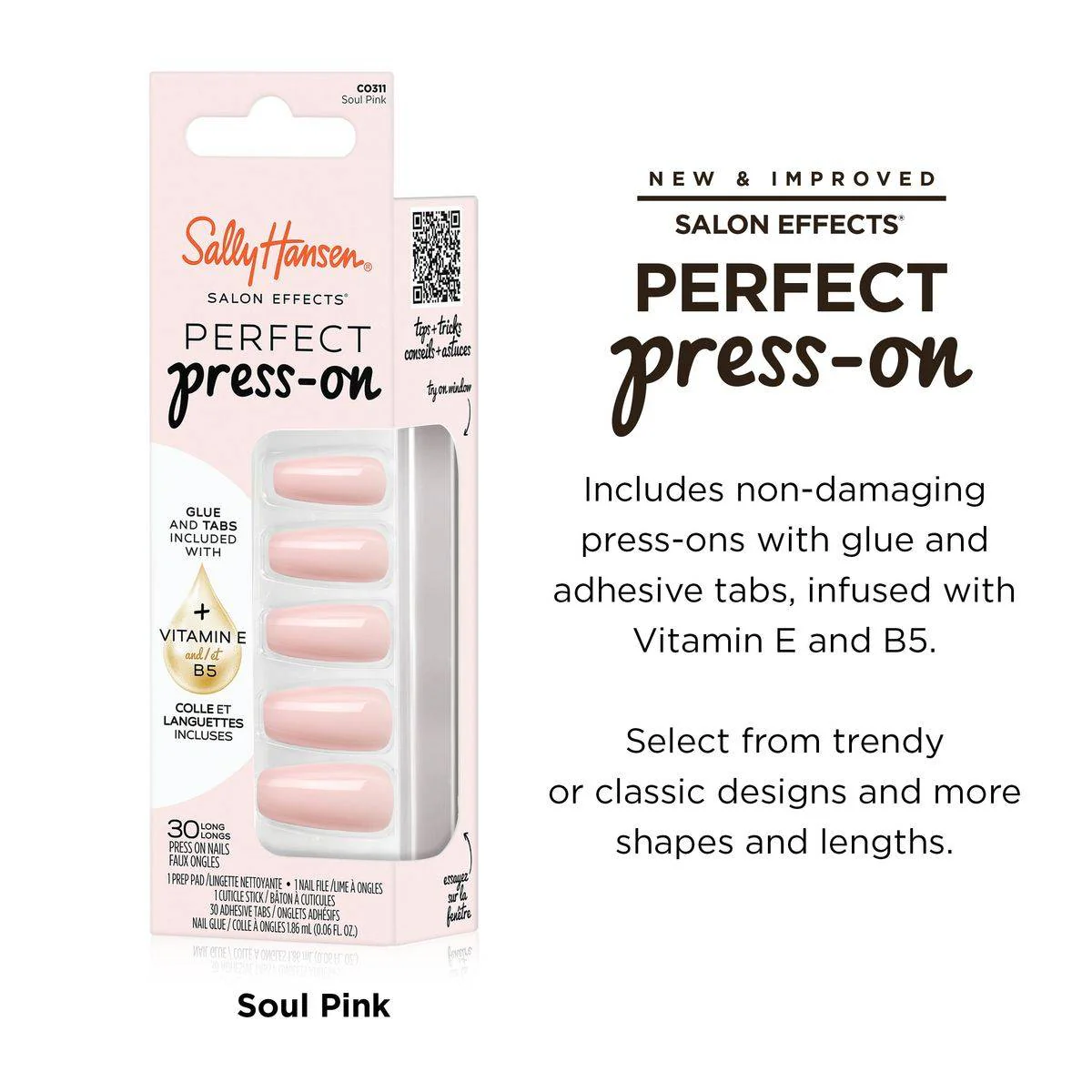 Sally Hansen Salon Effects Perfect Press-On Nails CO311 Soul Pink - Image 4