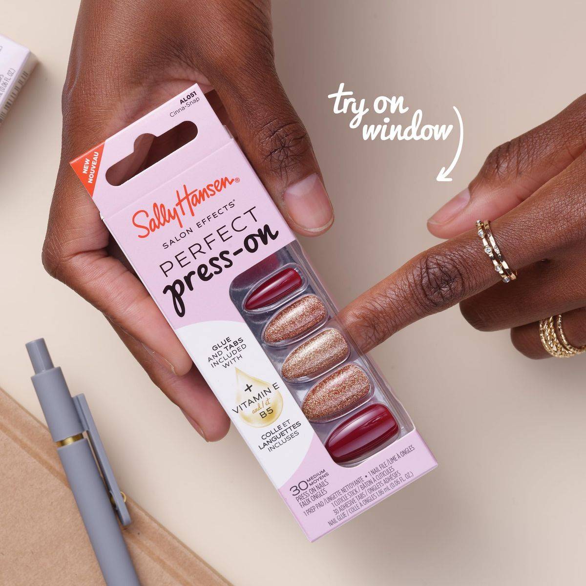Sally Hansen Salon Effects Perfect Press-On Nails SQ241 Infra Red - Image 3