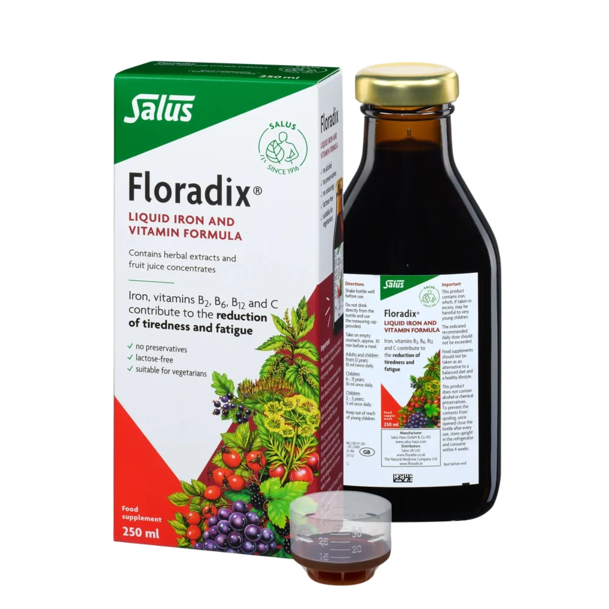 Salus Floradix Liquid Iron & Vitamin Formula 250ml - Image 2