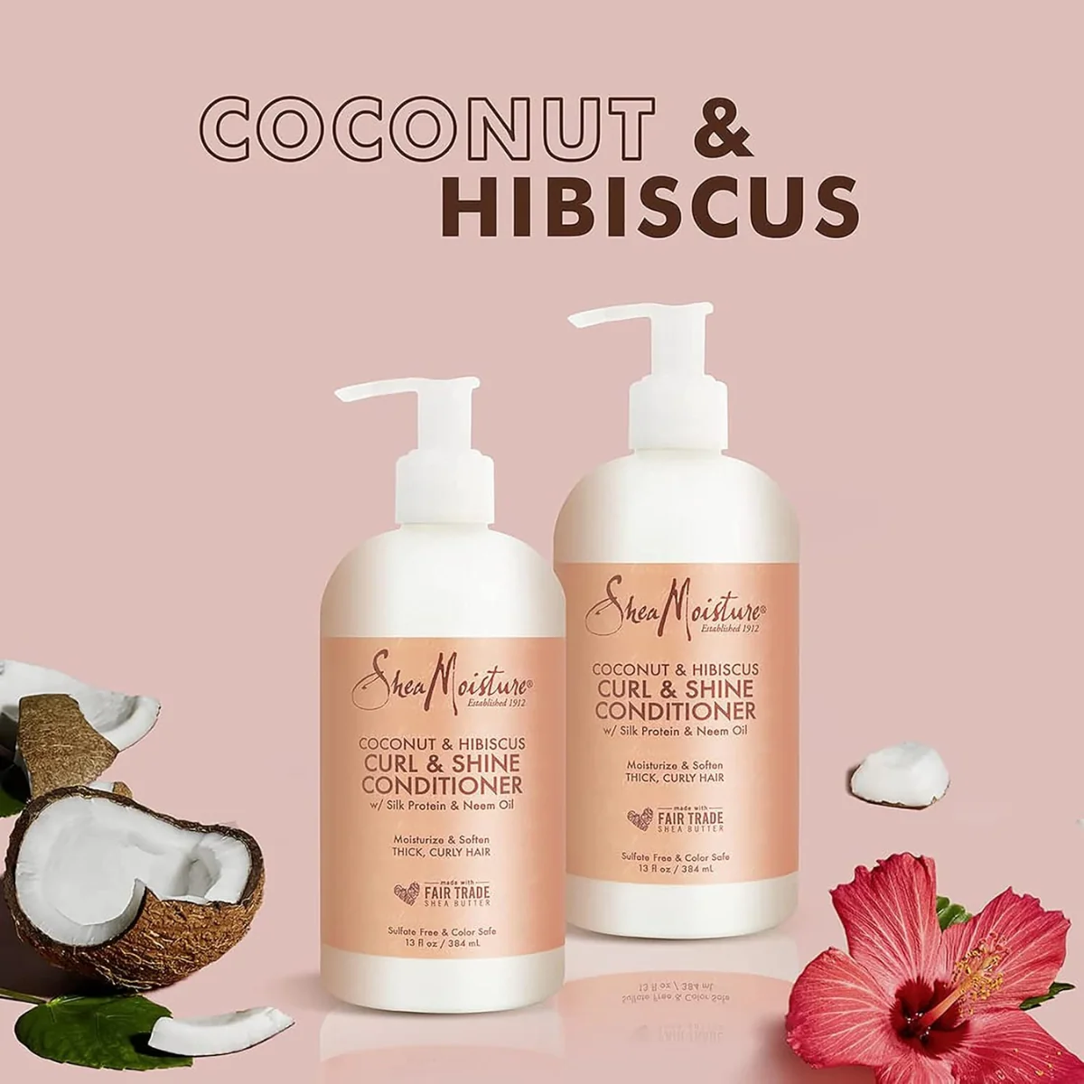 Shea Moisture Coconut & Hibiscus Curl & Shine Conditioner 384ml - Image 3