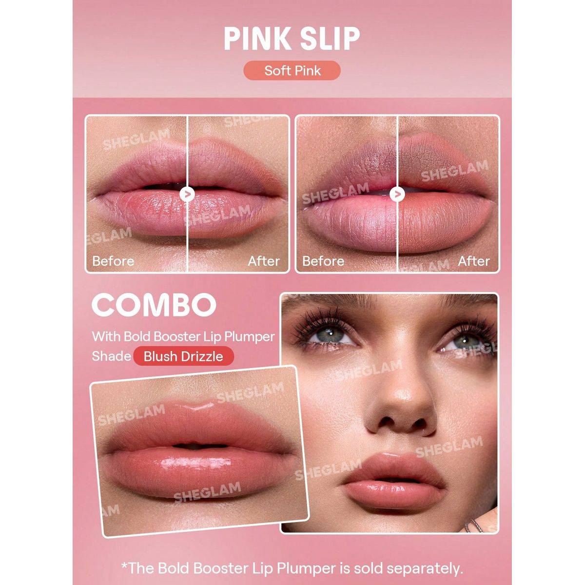 Sheglam Bold Booster Plumping Lip Liner Pink Slip 0.20g - Image 4