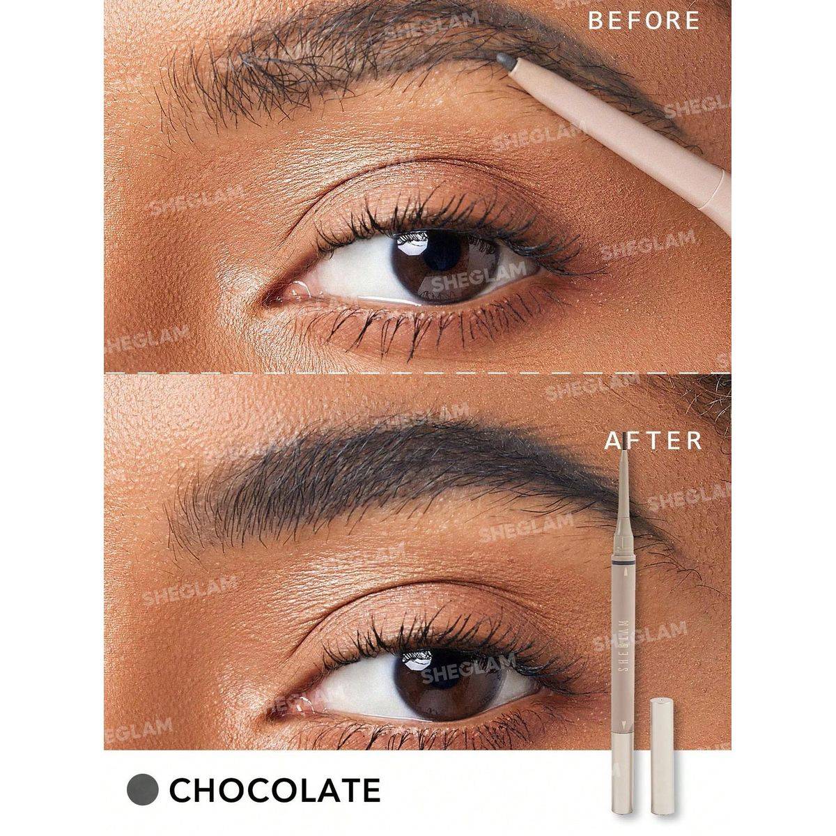 Sheglam Brows On Demand 2 In 1 Eyebrow Pencil Chocolate 0.4g - Image 4