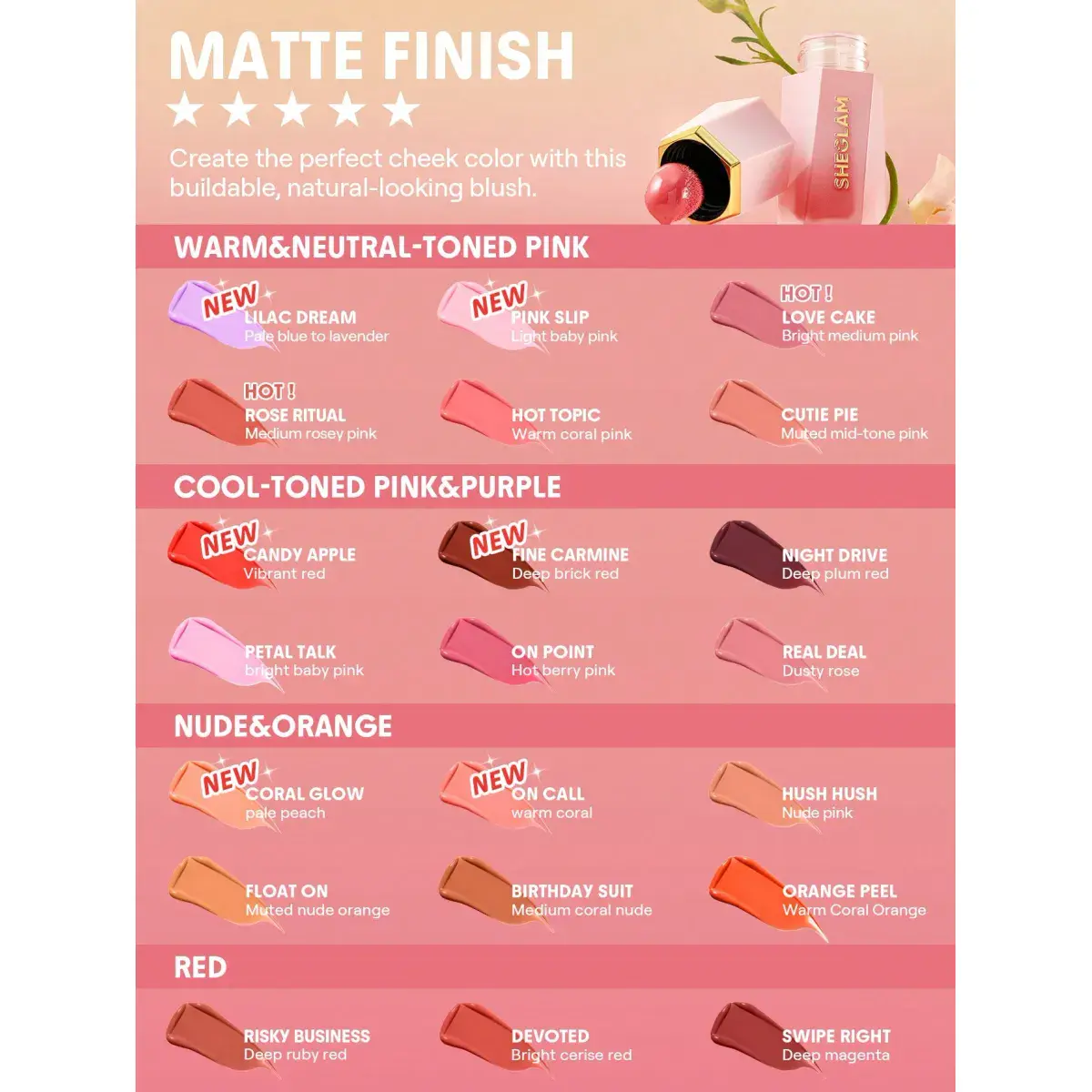 Sheglam Color Bloom Liquid Blush Matte Finish Night Drive 5.2ml - Image 7