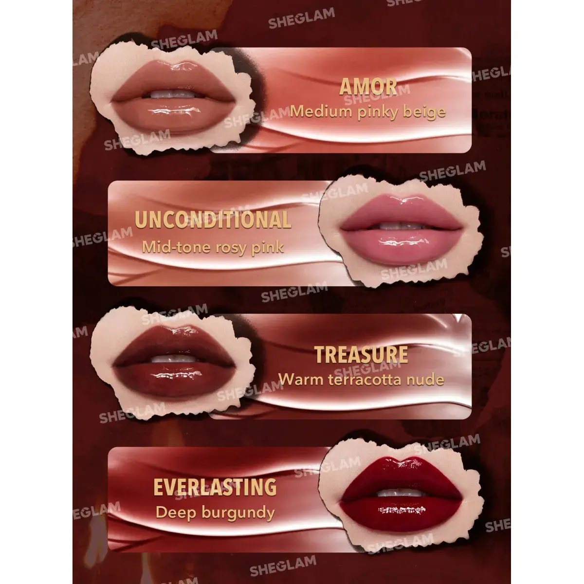 Sheglam Ember Rose Immortal Love Nourishing Lip Gloss Set 4pcs - Image 2
