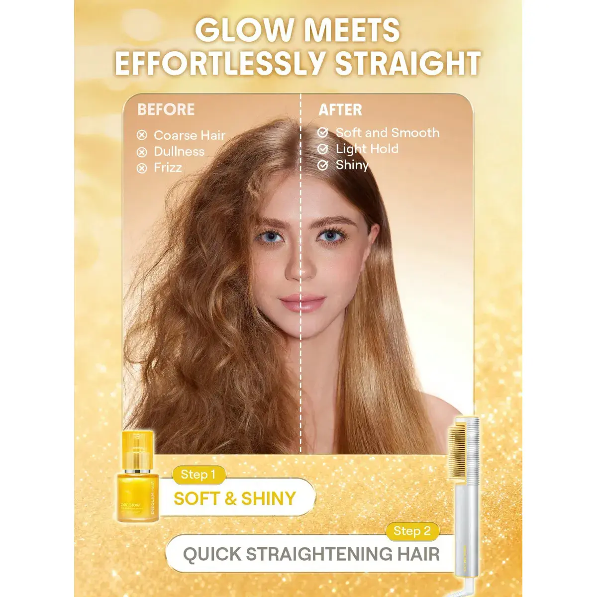 Sheglam Hair 24K Glow High Shine Styling Serum 50ml - Image 4