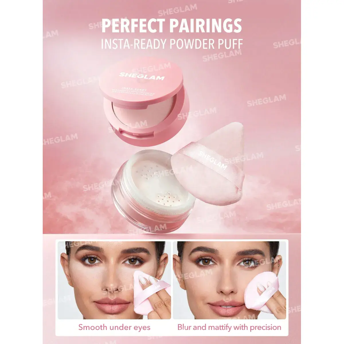 Sheglam Insta-Ready Face & Under Eye Setting Powder Duo BubbleGum - Image 3