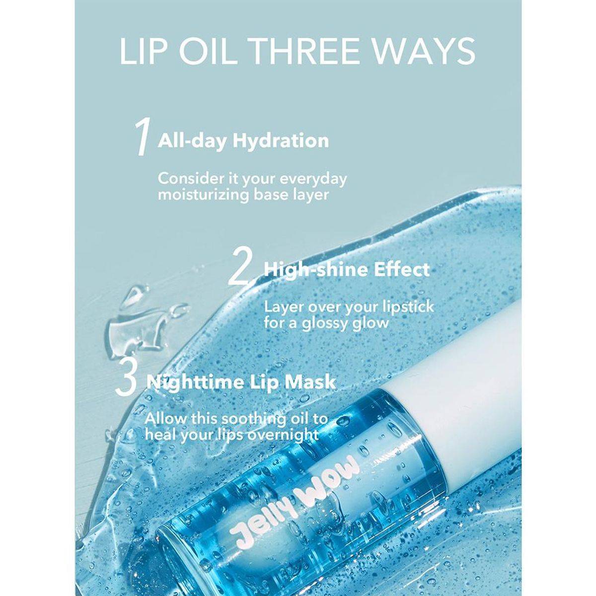 Sheglam Jelly Wow Hydrating Lip Oil Mali Blue Berry 6g - Image 3