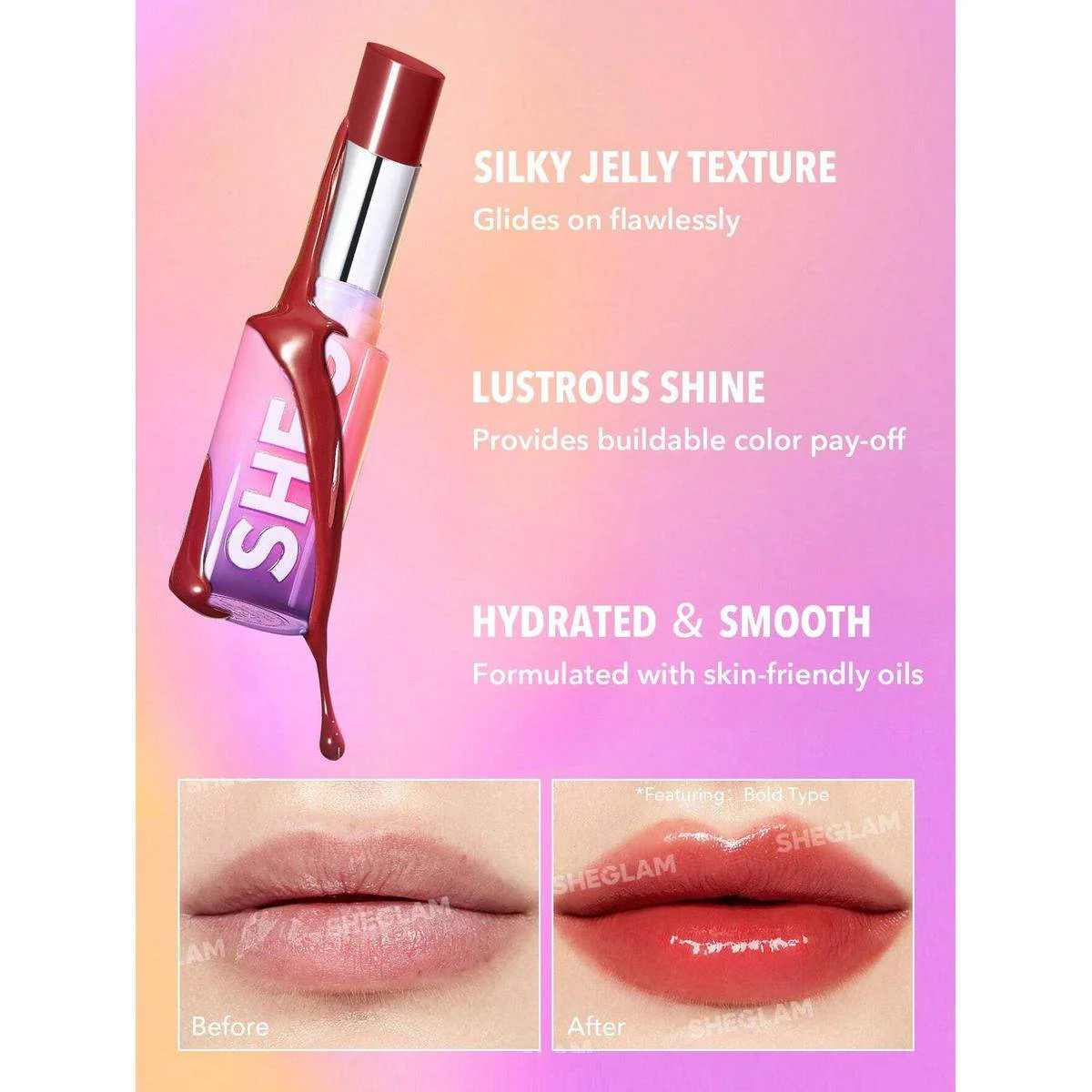 Sheglam Mirror Kiss High Shine Lipstick Plot Twist 2.9g - Image 4