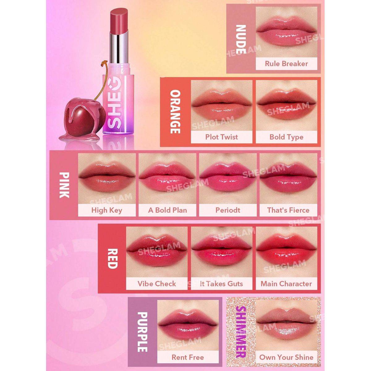 Sheglam Mirror Kiss High Shine Lipstick Plot Twist 2.9g - Image 5