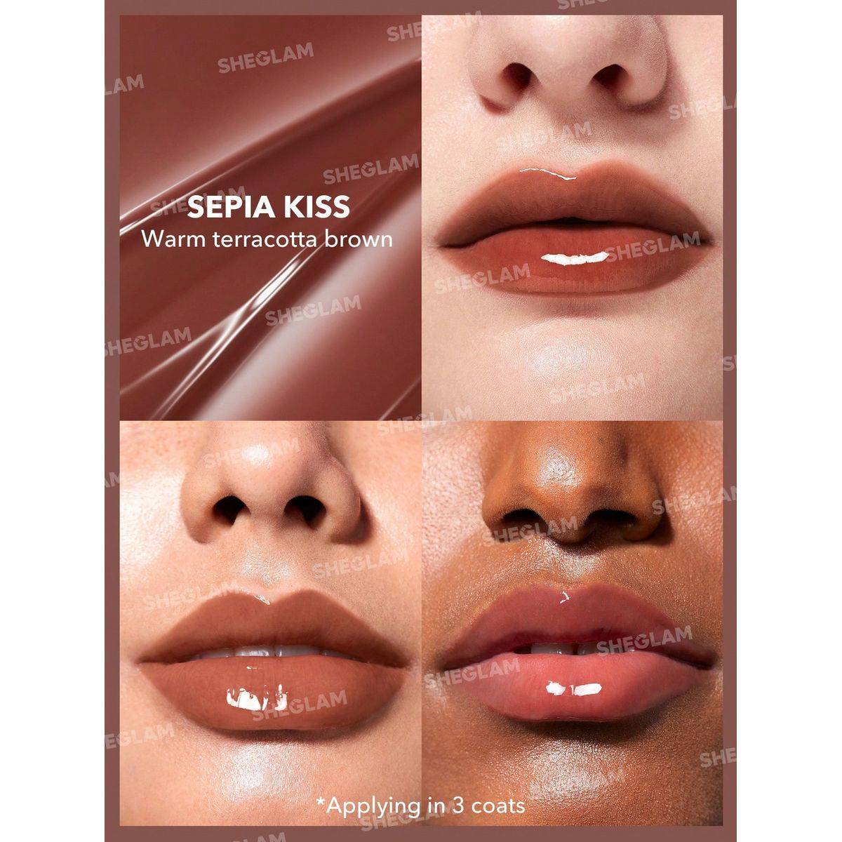 Sheglam Pout Perfect Shimmer Lip Plumper Sepia Kiss 2g - Image 6