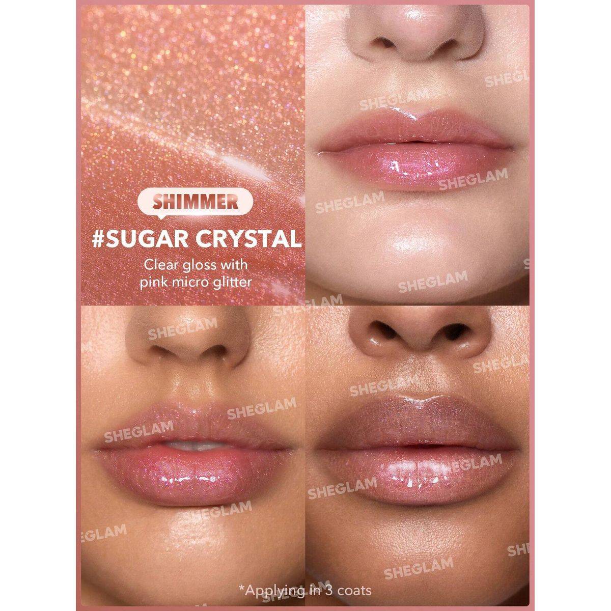 Sheglam Pout Perfect Shimmer Lip Plumper Sugar Crystal 2g - Image 3