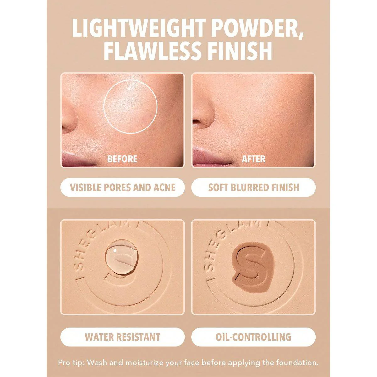 Sheglam Skin Focus High Coverage Powder Foundation Shell 11g - Image 3