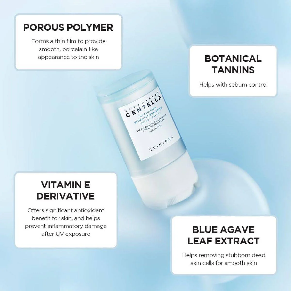 Skin1004 Madagascar Centella Hyalu-Cica Silky-Fit Sun Stick SPF50+ 20g - Image 6