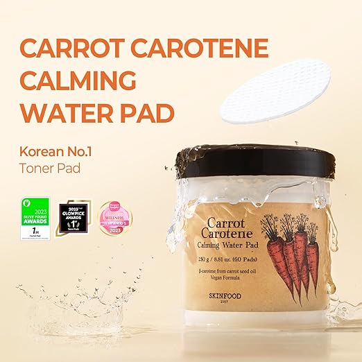 Skinfood Carrot Carotene Calming Water 60 Pads - Image 4